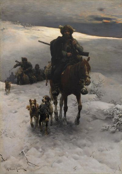 Abb. 19 Bärenjagd - Vor 1889, Öl auf Leinwand, 102 x 73 cm