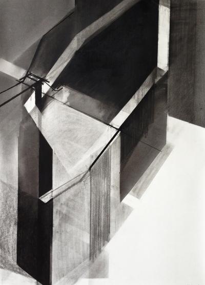 Abb. 69: Studie R/10, 2013 - Studie R/10, 2013. Zeichenkohle auf Papier, 100 x 70 cm, Privatbesitz