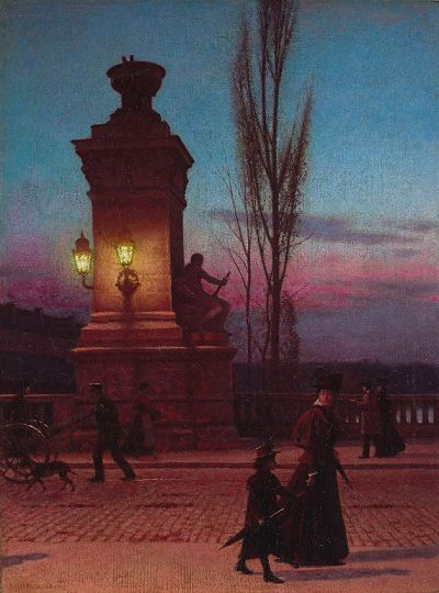 Abb. 8: Die Ludwigsbrücke in München, 1896/97 - Aleksander Gierymski: Die Ludwigsbrücke in München, 1896/97. Öl auf Leinwand, 81 x 60 cm, Inv. Nr. MP 4758 MNW, Nationalmuseum Warschau/Muzeum Narodowe w Warszawie