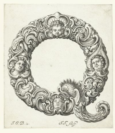 Abb. 87q: Buchstabe Q - Aus der Folge Libellus novus elementorum latinorum, 20,5 x 18,1 cm, signiert unten rechts: J.F. sculp.