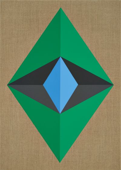 Carbon grün-blau - 2022, Acryl auf Leinwand, 70 x 50 cm