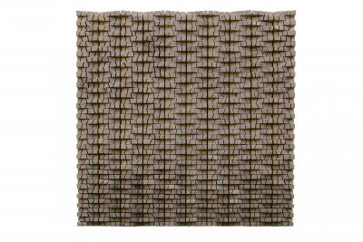ill. 91: Wooden Panel - 2016. Spruce, cut and split, 115 x 115 x 8 cm, de Weryha Collection, Hamburg